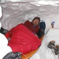 Snow cave near Monarch Pass.